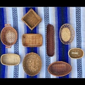 Vintage Boho 9pc Basket Wall Set